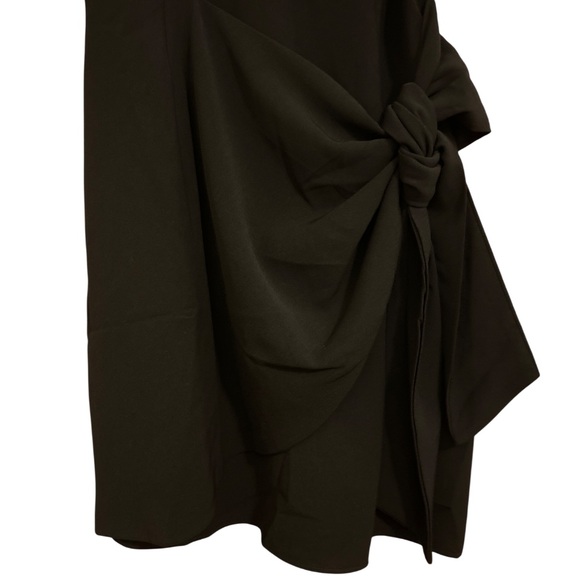 NWT Lulus Believe It or Knot Black Long Sleeve Tie-Front Skater Dress - Size XS - Picture 10 of 16